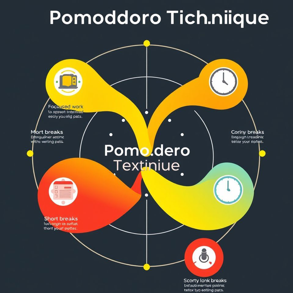 Infográfico abstrato do ciclo Pomodoro
